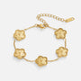 Golden Clover Flower Bracelet.-0