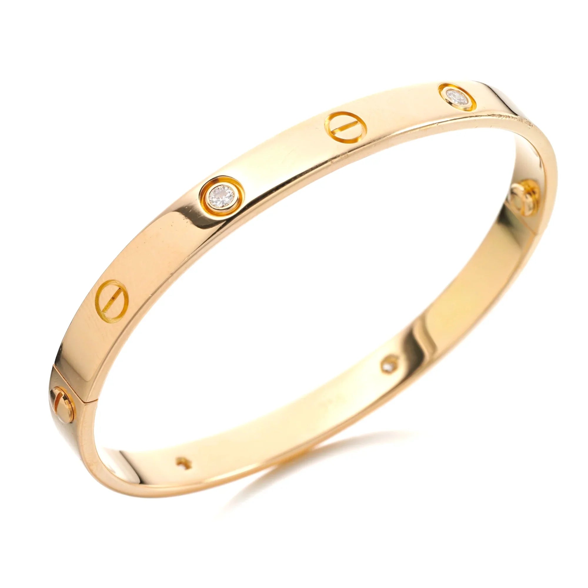 Elegant Diamond Screw Bangle Bracelet-0